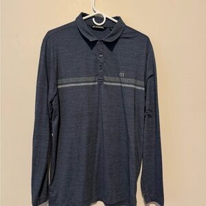 Travis Matthew Long sleeve blue polo